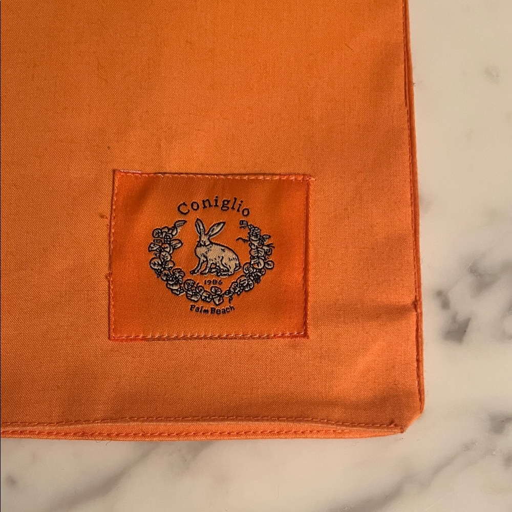 Coniglio Palm Beach Signature Orange Packing Bag With Bow View 2